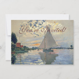 Convites Barco à Vela de Monet Impressionismo Francês Arte 