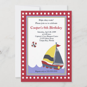 Convites Barco de Vela Veloz Aniversário 5x7 Náutico