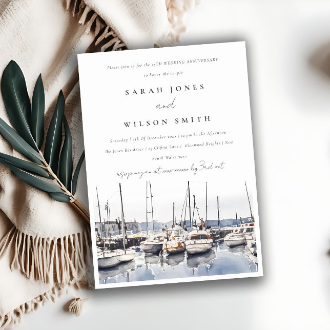 Convites Barcos Costeiros Mudados no Aniversário de Capa de (Criador carregado)