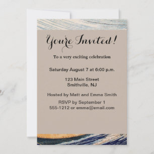 Convites Barcos de Pesca do Oceano Hokusai Ondas