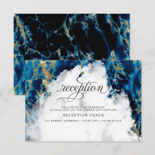 Convites BarefootBride™ com Geodo de Aquarela Azul