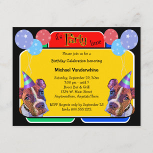 Convites Barker de Aniversário da Pop Art Boxers