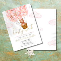 Barly Wait Teddy Bear Rosa Chá de fraldas