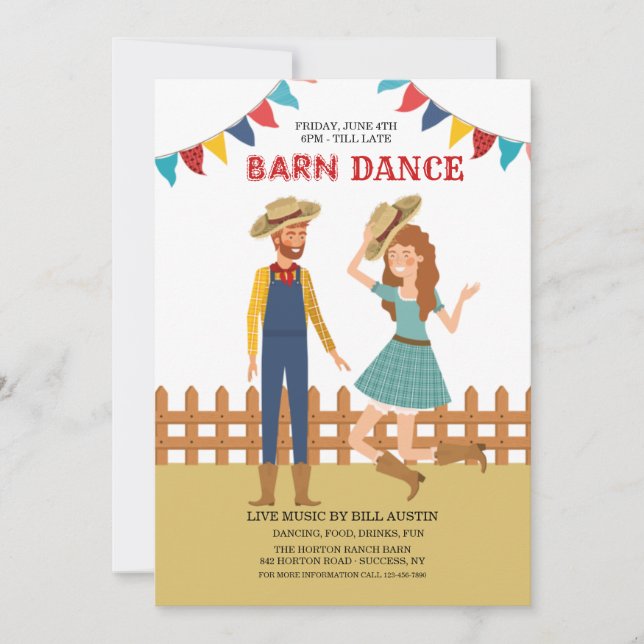 Convites Barn Dance (Frente)