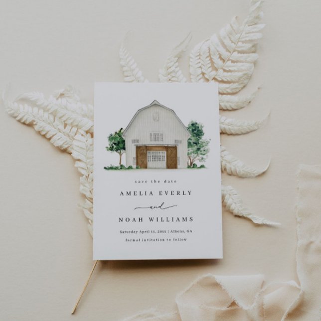 Convites Barn Salve A Data, Farmhouse Russo Salve A Data (Criador carregado)