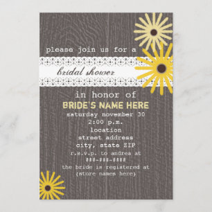 Convites Barnwood & o laço inspiraram o chá de panela dos