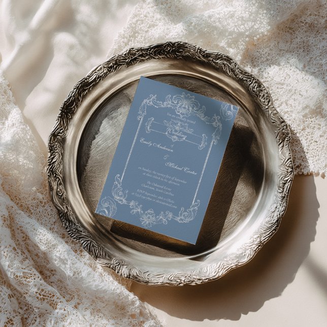 Convites Baroque Vintage Damask Wedding (Criador carregado)