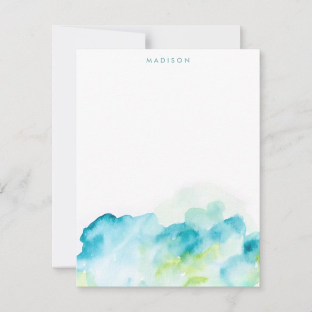 Convites Barra De Cores Azuis - Carta Obrigado (Frente)