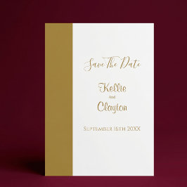 Convites Barra de Ouro Minimalista Moderna Salvar a Data