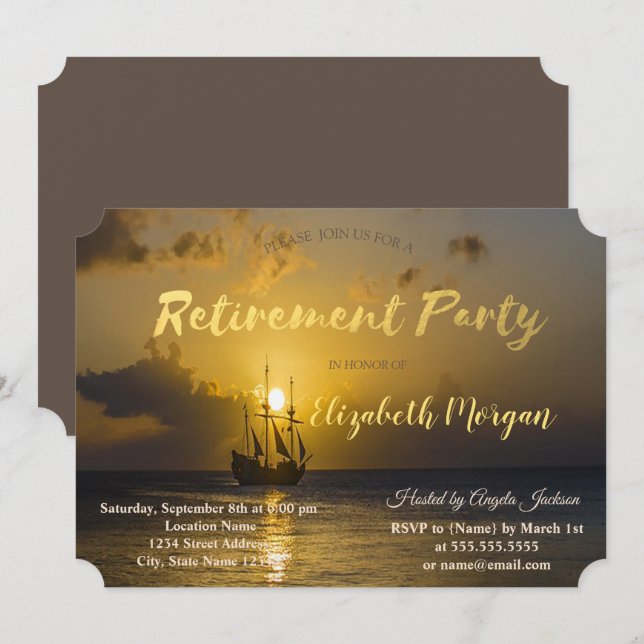 Convites Barramento no Partido da Reforma Sunset (Frente/Verso)