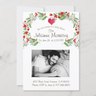 Convites Barriga de Bebê Foto Personalizada de Gestante Chu