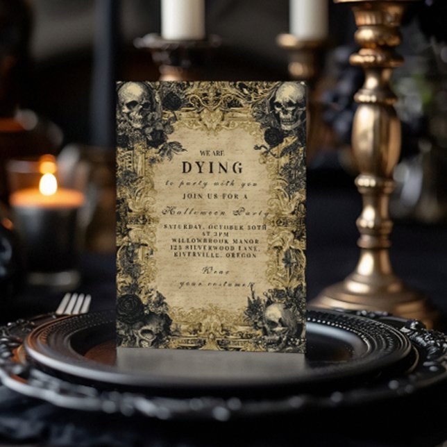 Convites Barroco Caveira Gótica Soirée (Criador carregado)