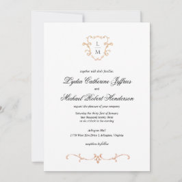 Convites Barroco Crest | Casamento Monograma