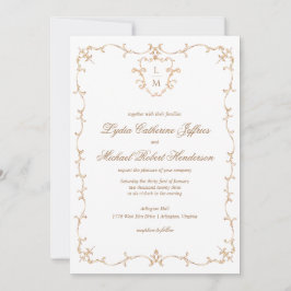 Convites Barroco Crest | Casamento Monograma