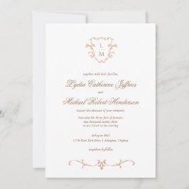 Convites Barroco Crest | Casamento Monograma