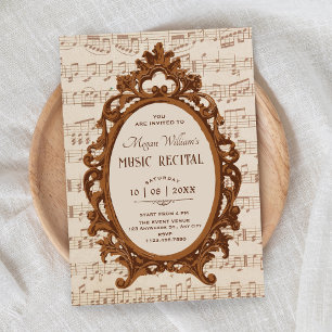 Convites Barroco de música vintage recital
