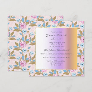 Convites Barroco - Maré Maria Antonieta Pastel Floral