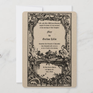 Convites Barroco Rococo Cerebs Casamento Floral Fronteira A