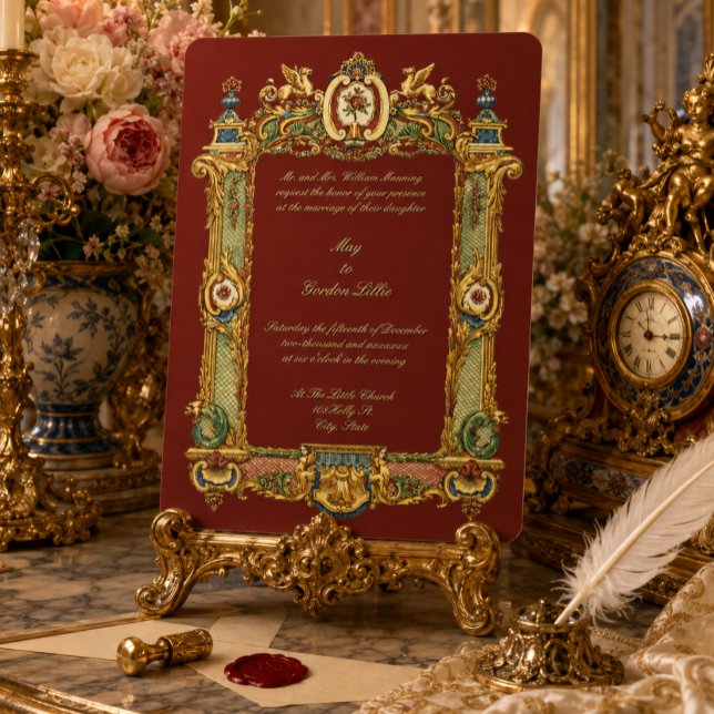 Convites Barroco Rococó Rocaille Grifos Quadro Casamento (Criador carregado)