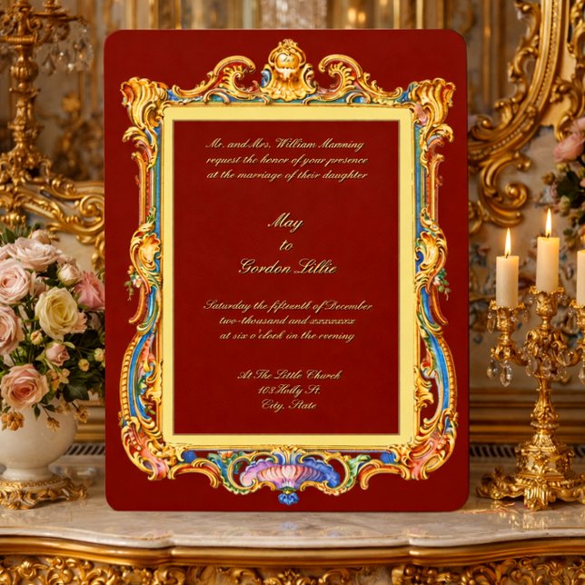 Convites Barroco Rococó Rocaille Moldura Luís XV Casamento (Criador carregado)