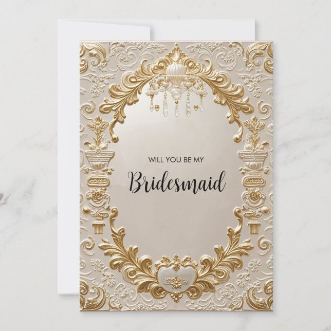 Convites Barroco Royale Invitation Suite: Grandeur Dourado (Frente)
