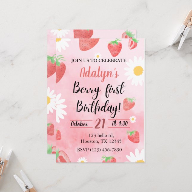 Convites Barry primeiro aniversário (Frente/Verso In Situ)