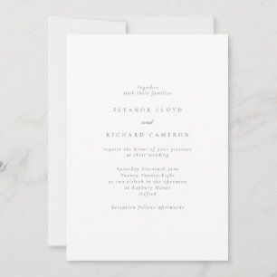 Convites Base de Texto Simples para Casamento de Vellum