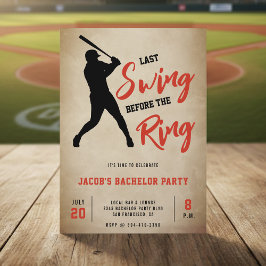 Convites Baseball Bachelor Party Last Swing Before the Ring