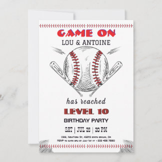 Convites Baseball Birthday Invitation
