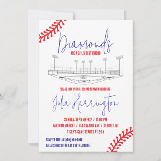 Convites Baseball Diamond, o melhor Chá de panela de amizad