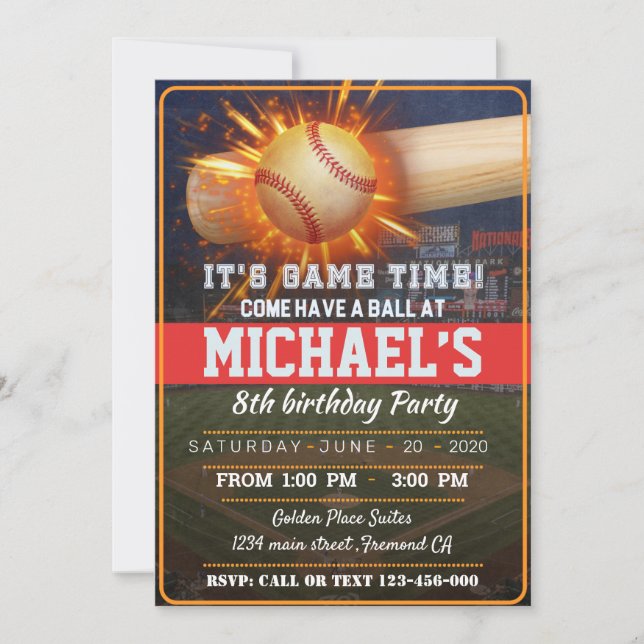Convites Baseball Party Invitation (Frente)