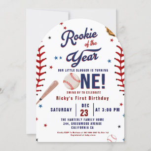 Convites Baseball Rookie do Ano do primeiro aniversario Bas