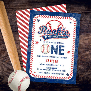 Convites Baseball Rookie do Partido do primeiro aniversario
