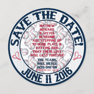 Convites Baseball Wedding Save-The-Date-HOWARD,Opção 2