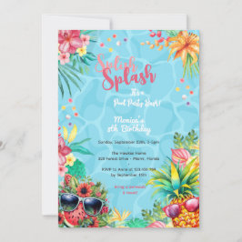 Convites Bash de aniversário da piscina de verão do Havaí