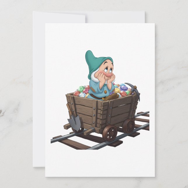 Convites Bashful Snow White Mining Cart Diamond Art (Frente)