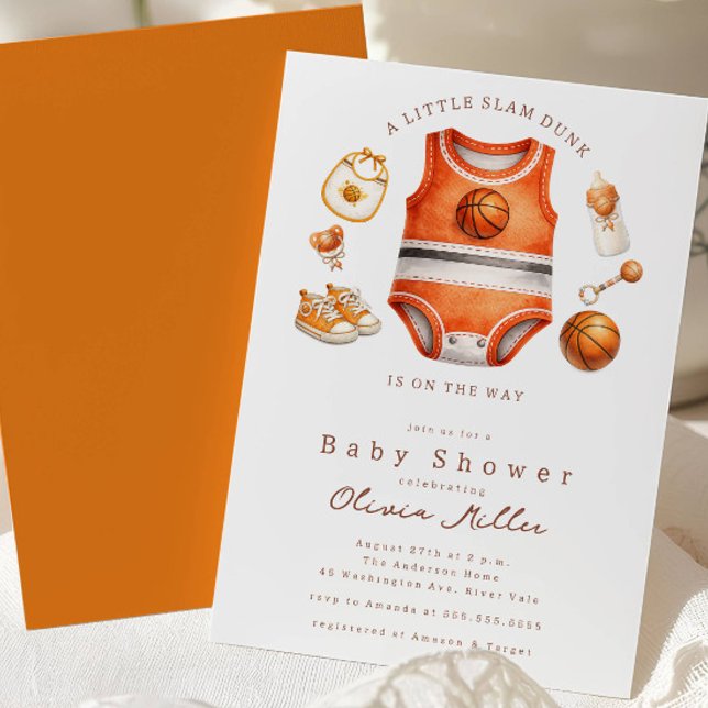Convites Basketball Baby Shower Invitation (Criador carregado)