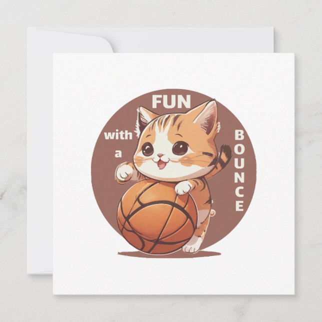 Convites basquete de gatinho (Frente)