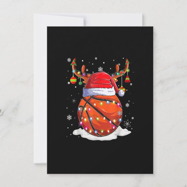 Convites Basquete Santa Hat Reindee Natal Diversão (Frente)