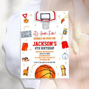 Convites Basquetebol É Hora do Jogo Aniversário de Criança 