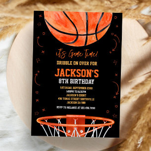 Convites Basquetebol É Hora do Jogo Aniversário de Menino E