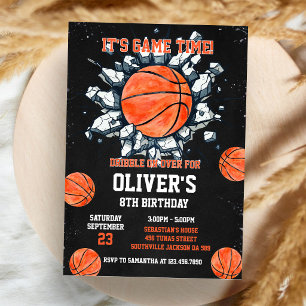 Convites Basquetebol É Hora do Jogo Esportes Menino Anivers