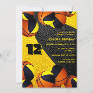 Convites basquetebol ouro preto aniversário esportes crianç