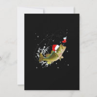Bass Engraçado Pescar Papai Noel Natal Peixe Pajam