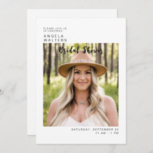 Convites Basta o Chá de panela branco brilhante de fotos