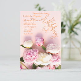 Convites Basta Rosa Rosa Peony Floral Wedding