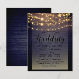 Convites Basta Rustic Wood Dark Lights Casamento