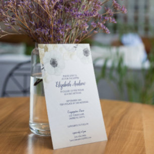 Convites Bastão floral Mitzvah dos azuis marinhos elegante