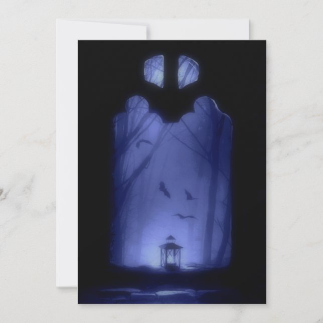 Convites Bastões que voam a noite azul delével | o Dia das (Frente)