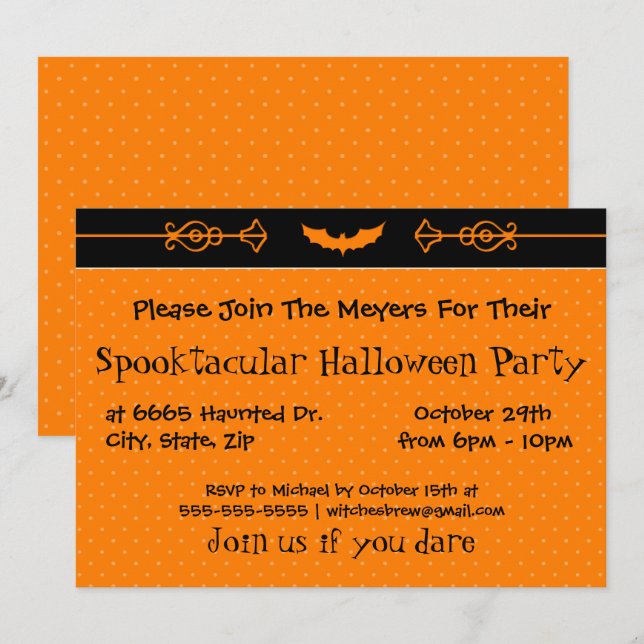 Convites Bat gravado (Frente/Verso)